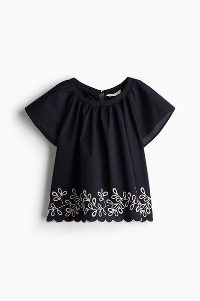 Embroidered cotton blouse
