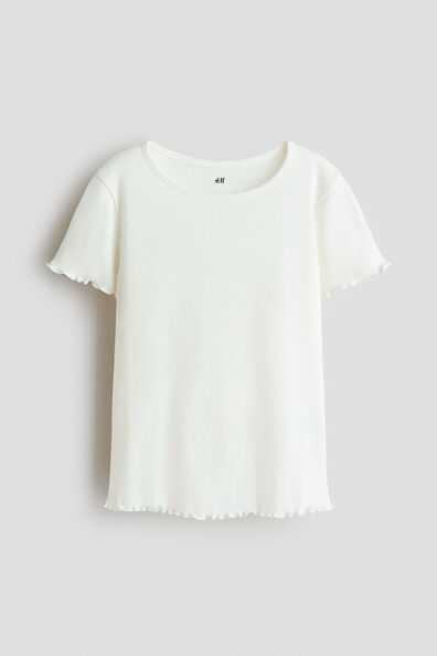 Overlocked ribbed T-shirt
