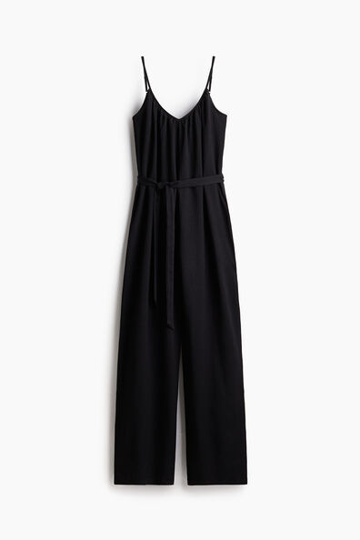 Tie-belt jumpsuit