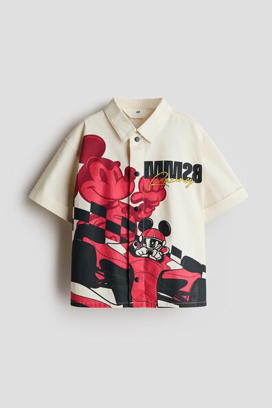 Printed cotton poplin shirt