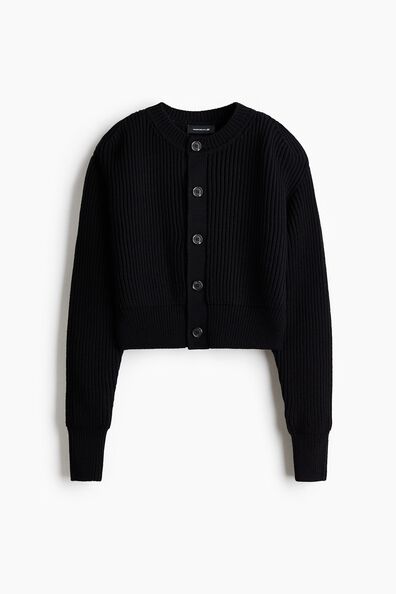 Shoulder-pad wool cardigan
