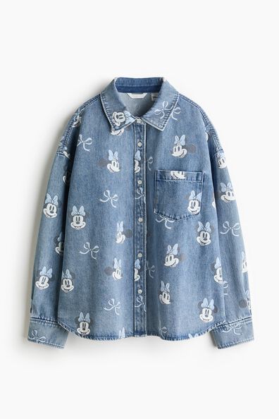 Patterned denim shirt