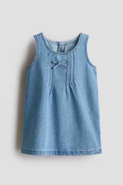 Bow-detail denim dress