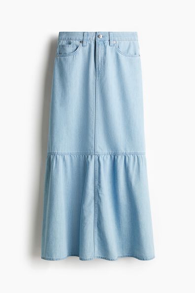 Denim maxi skirt