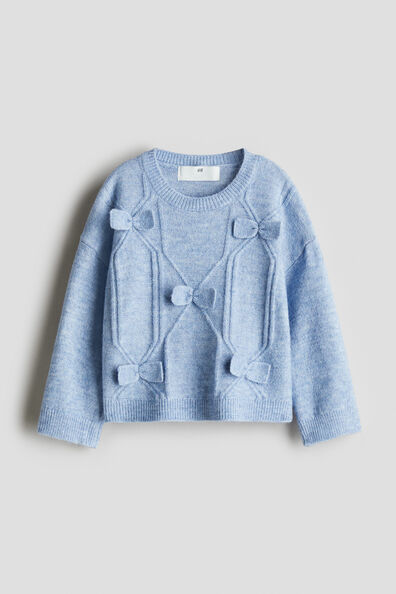 Bow-detail knitted jumper