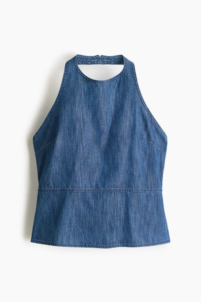 Denim halterneck top