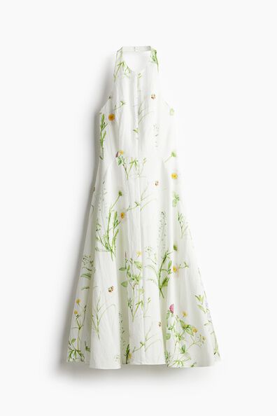 Flared halterneck dress