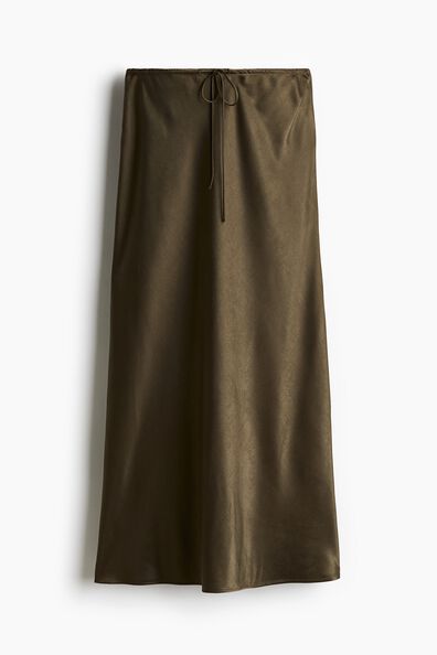 Satin drawstring skirt