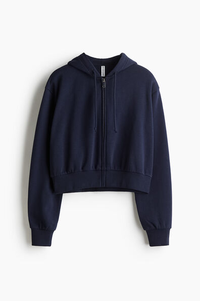 Cropped zip-through hoodie