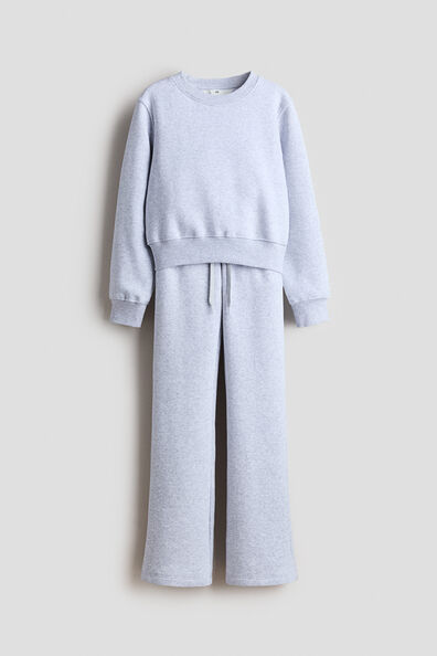 2-piece brushed-inside sweatshirt set