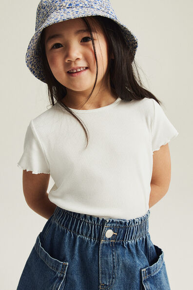 Ribbed jersey top