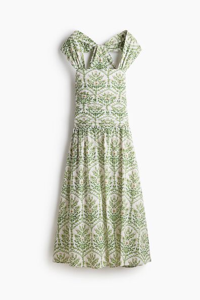 Poplin halterneck dress