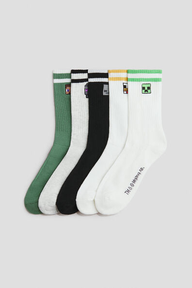 5-pack intarsia motif socks