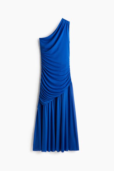 Draped one-shoulder dress