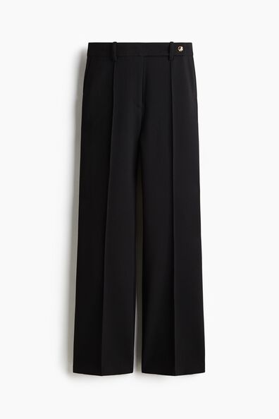 Flared crease-detail trousers