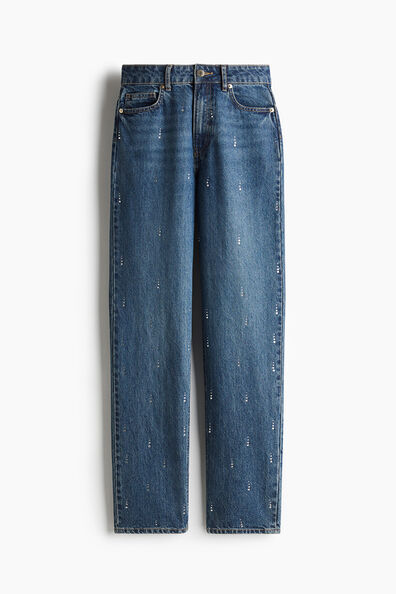 Rhinestone-embellished jeans