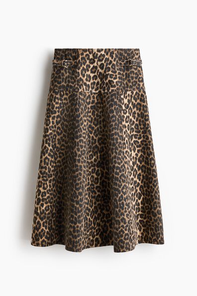 Flared denim skirt