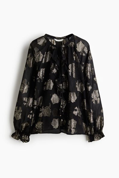 Jacquard-weave blouse