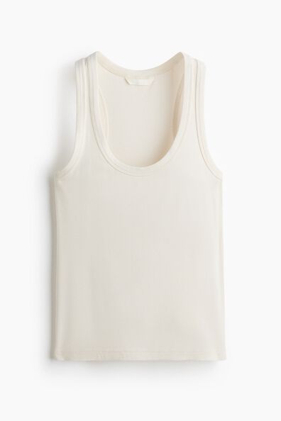 Ribbed viscose vest top