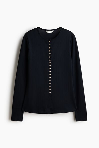 Rib-knit cardigan