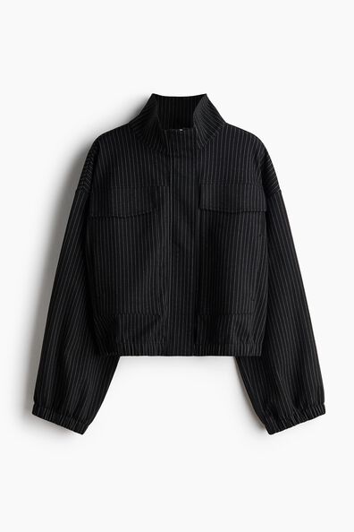 Funnel-collar jersey jacket