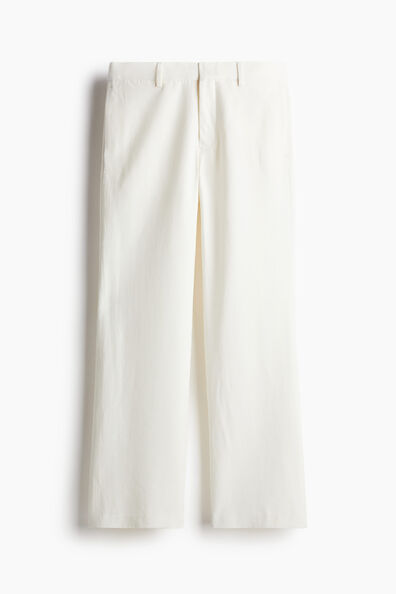 Regular Fit Flared linen-blend trousers