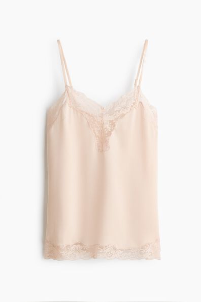 Lace-trimmed strappy top