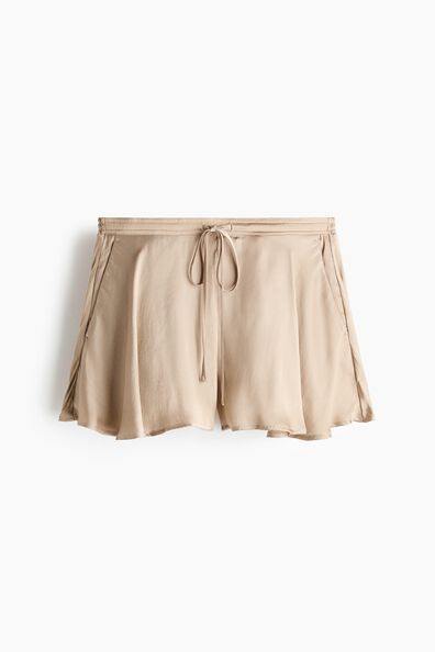 Satin drawstring shorts