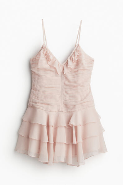 Tiered-skirt chiffon dress