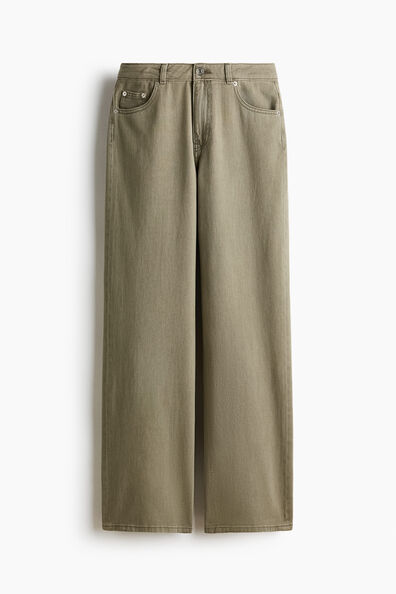 Straight twill trousers