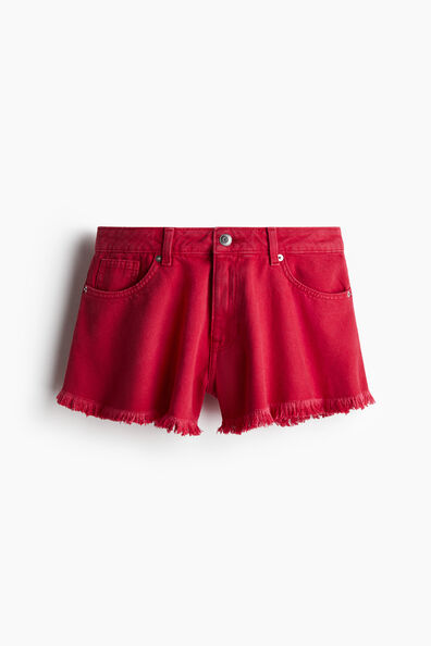Frayed-edge denim shorts
