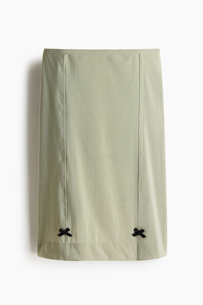 Bow-detail mesh skirt