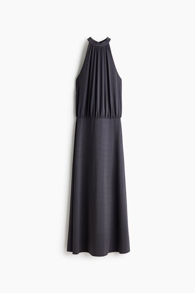 Gathered open-back dress