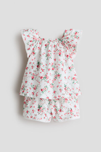 2-piece floral-print plumeti set