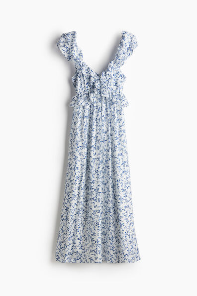 Frill-trimmed midi dress