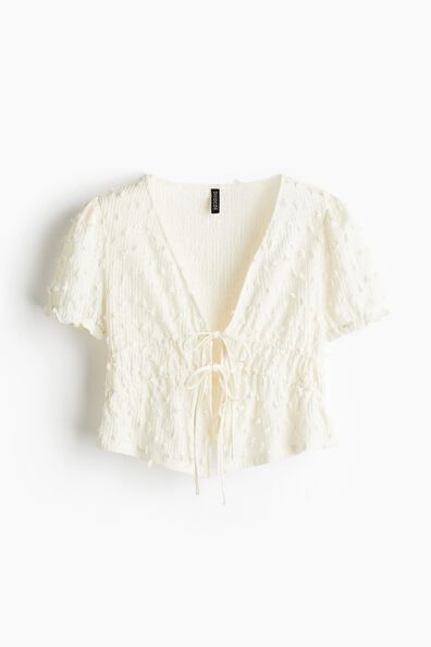 Plumeti tie-front top