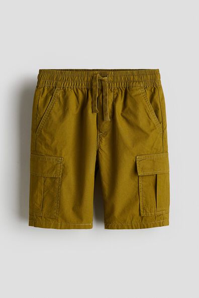Cotton poplin cargo shorts