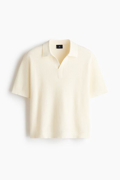 Regular Fit Cable-knit polo shirt