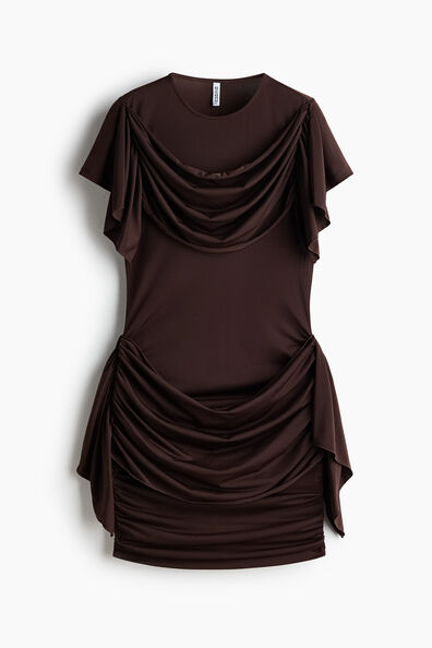 Draped-panel bodycon dress