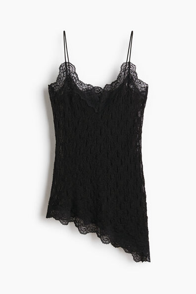 Lace-trimmed strappy top