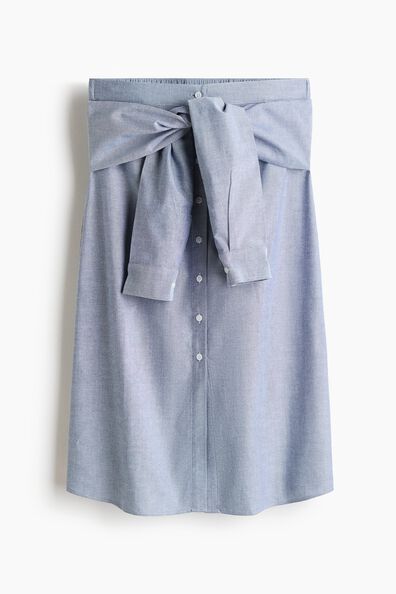 Tie-detail cotton skirt