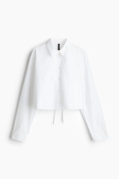 Cropped tie-detail shirt