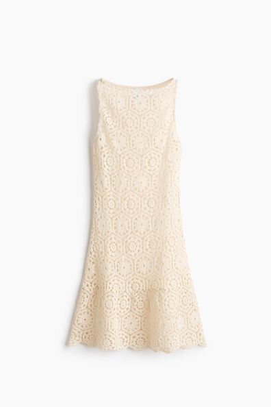 Sleeveless crochet-look dress
