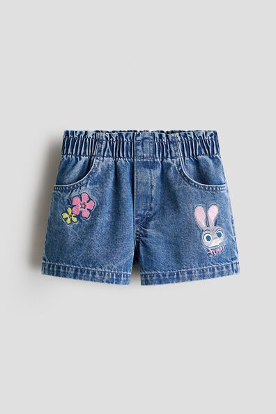 Embroidery-detail denim shorts
