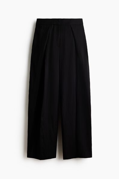 Crinkled wrap-detail trousers
