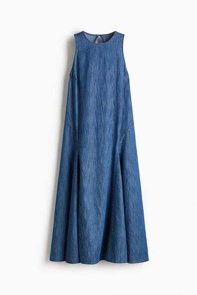 Open-back denim dress
