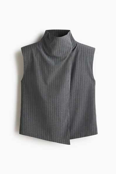 Stand-collar wrap waistcoat