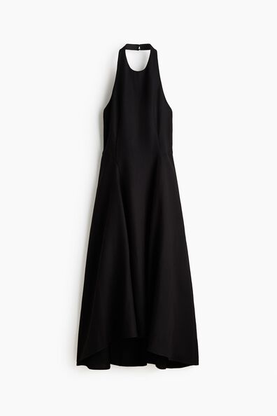 Flared-skirt halterneck dress