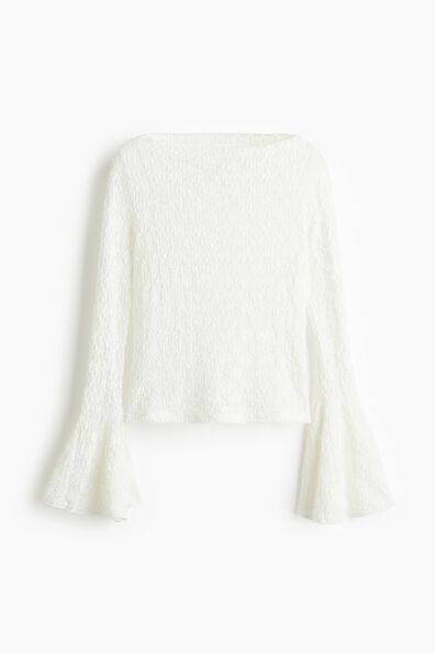 Trumpet-sleeved top