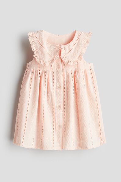 Embroidery-detail cotton dress
